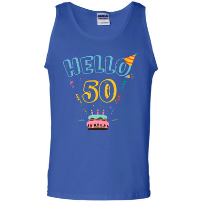 Hello 50 Fifty 50th 1968s Birthday Gift Shirt Royal