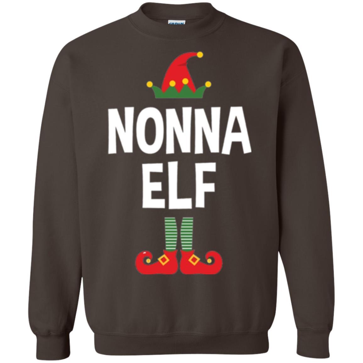 Christmas T-shirt Nonna Elf Christmas Pajamas Dark Chocolate