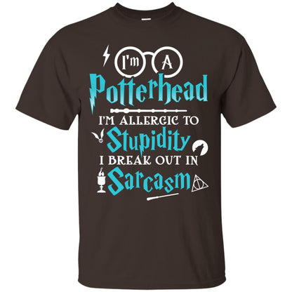 I_m A Potterhead I_m Allergic  To Stupidity I Break Out In Sarcasm Harry Potter Fan T-shirtG200 Gildan Ultra Cotton T-Shirt