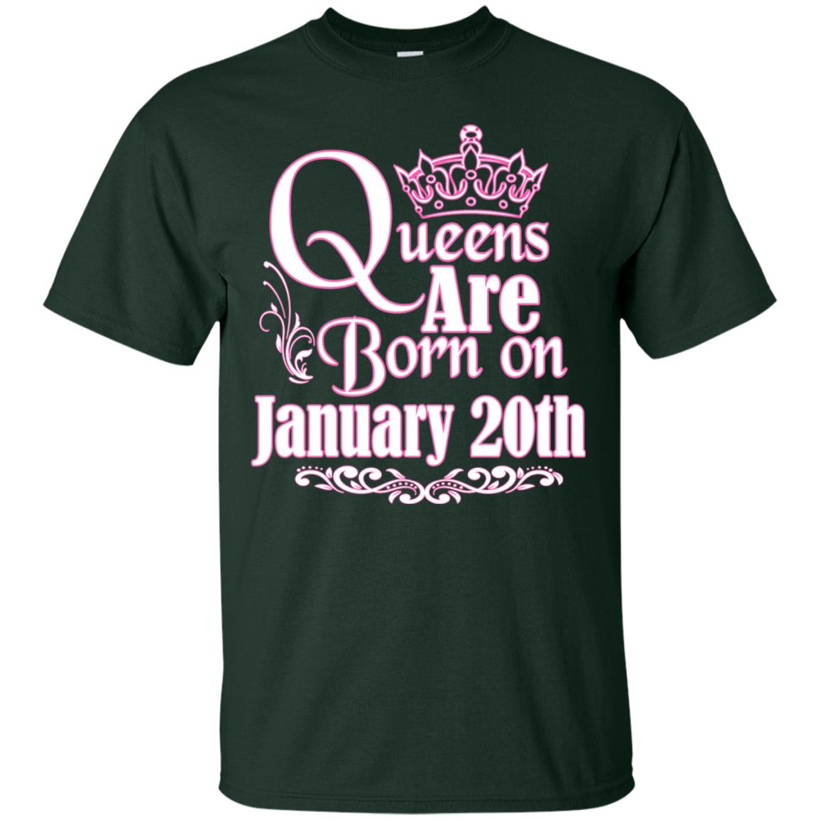 Queens Are Born On January 20th Birthday T-shirt Forest