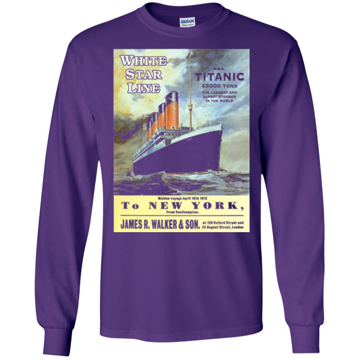 Film T-shirt Sailing Ship Cruise Vintage Poster Purple