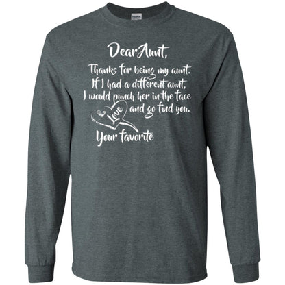 Family T-shirt Dear Aunt Thanks For Being My Aunt Dark Heather