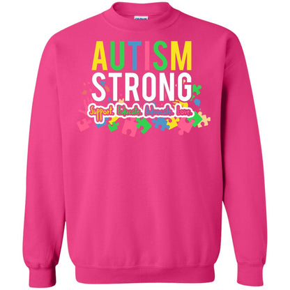 Autism Strong Support Educate Advocate Love Autism Awearness T-shirt Heliconia