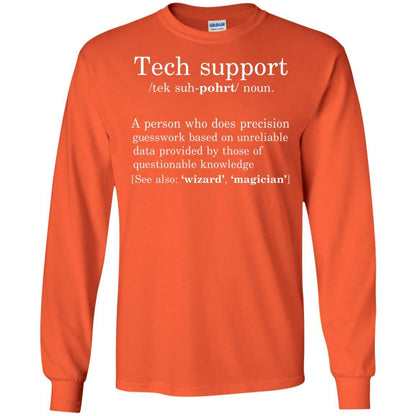 Computer Nerd T-shirt Tech Support Definition Orange