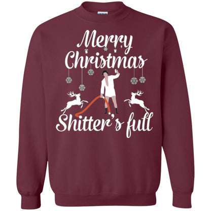 Christmas T-shirt Reindeer Merry Christmas Shitter's Full Maroon