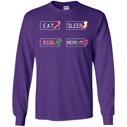 Christmas T-Shirt Eat Sleep Run Repeat Purple
