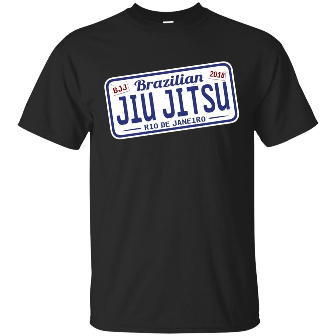 Funny Jiu Jitsu Bjj License Plate T-shirt Black