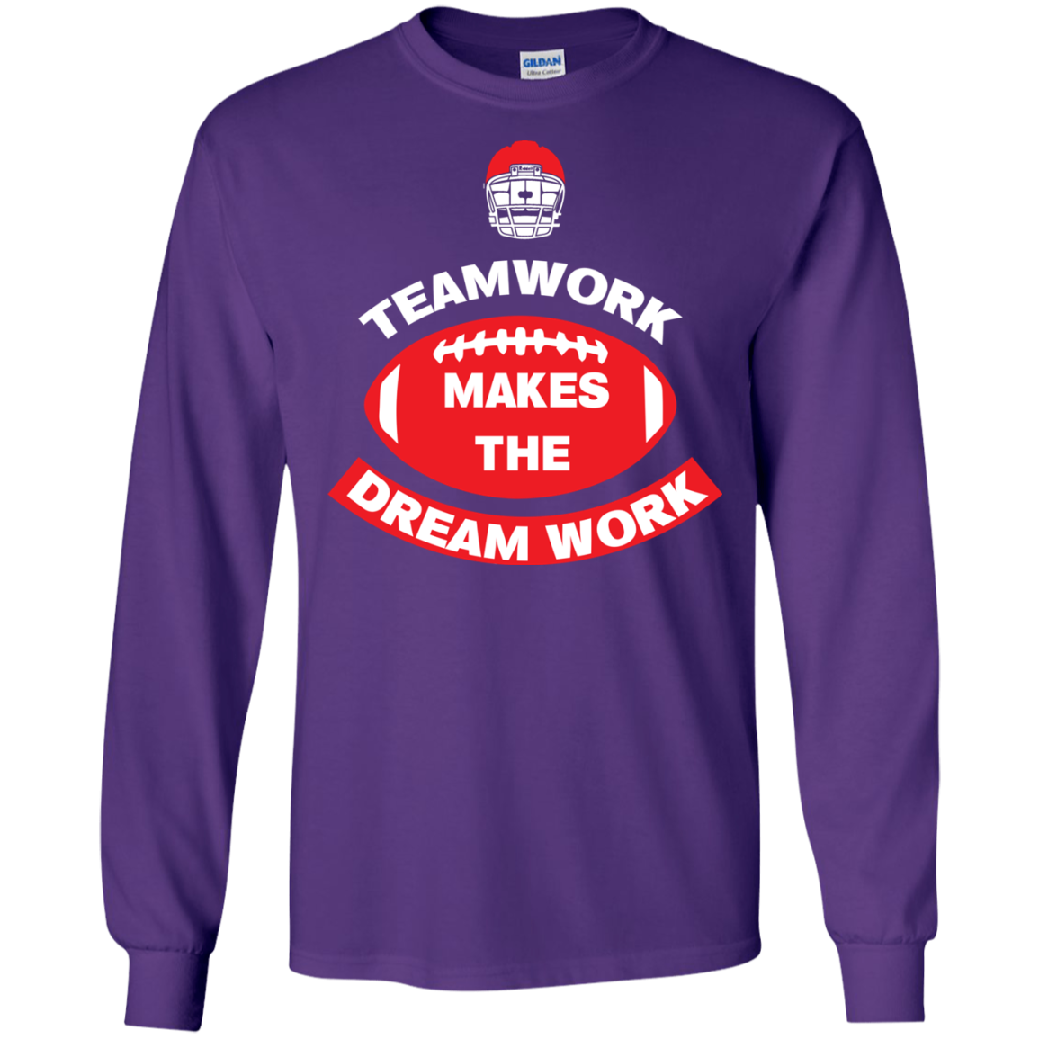Football T-shirt TeamWork Makes The Dreamwork Purple