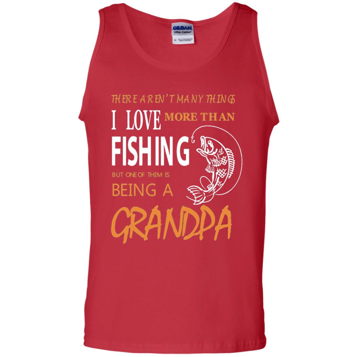 Fishing Grandpa Shirt I Love More Than Fishing Red