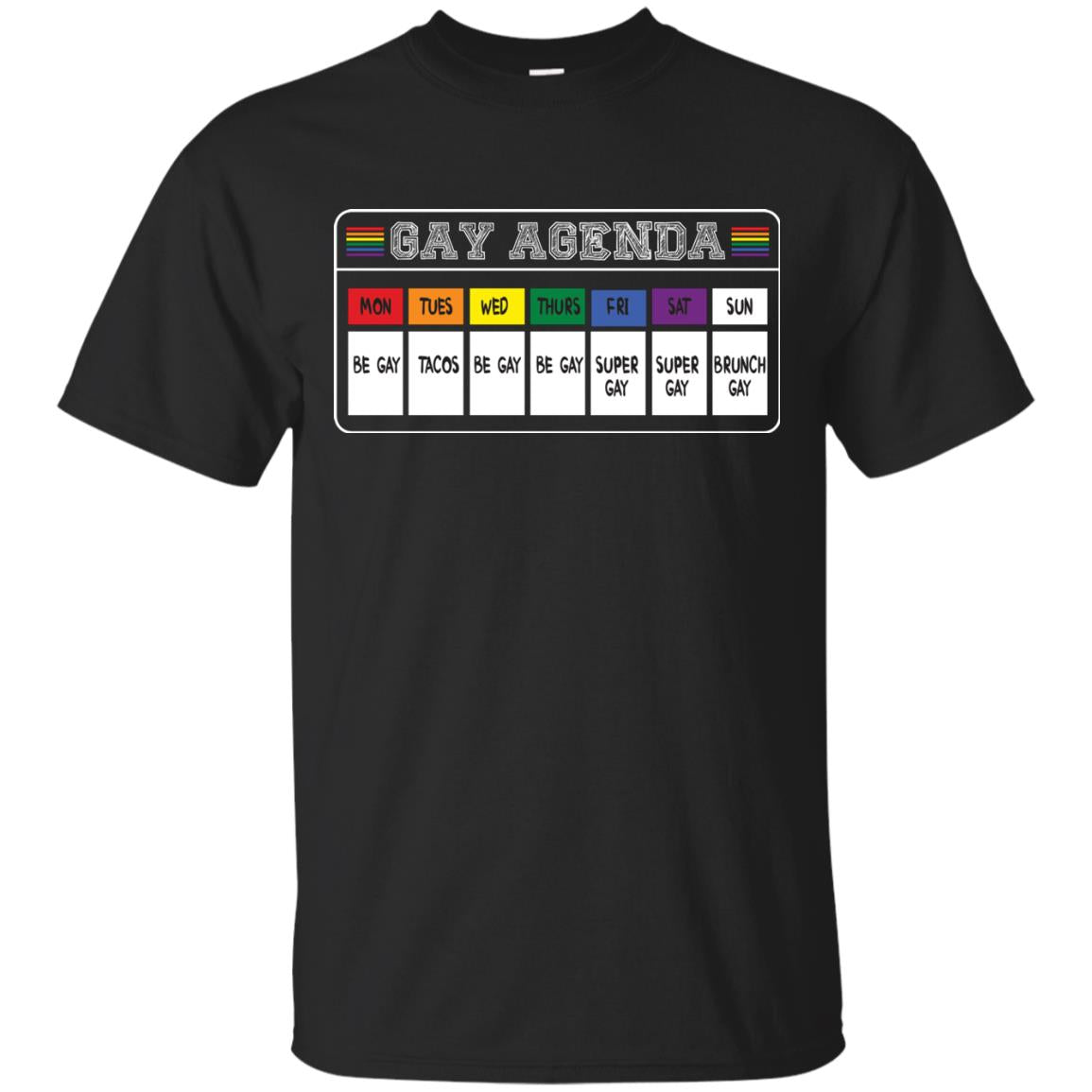 Gay Agenda Funny Lgbt T-shirt Black