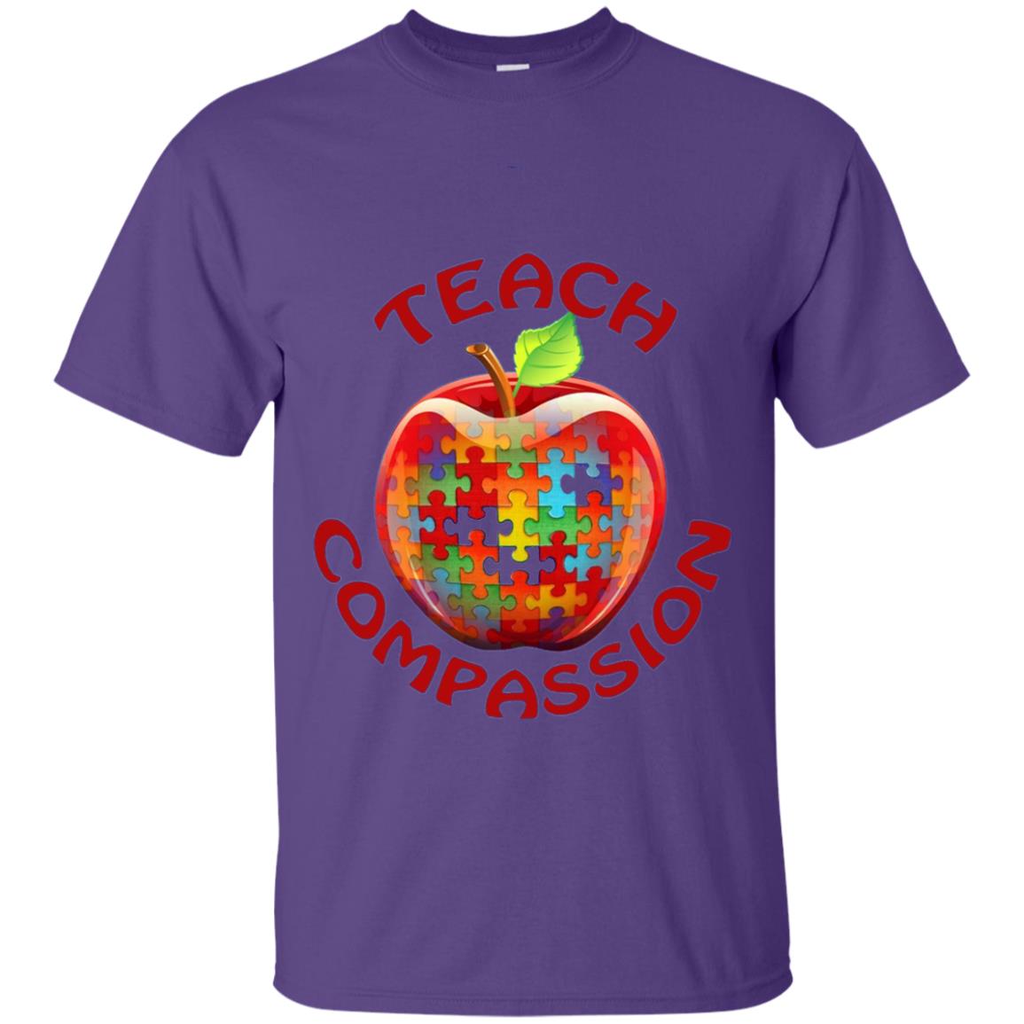 Teach Compassion Autism Awareness T-shirt Purple