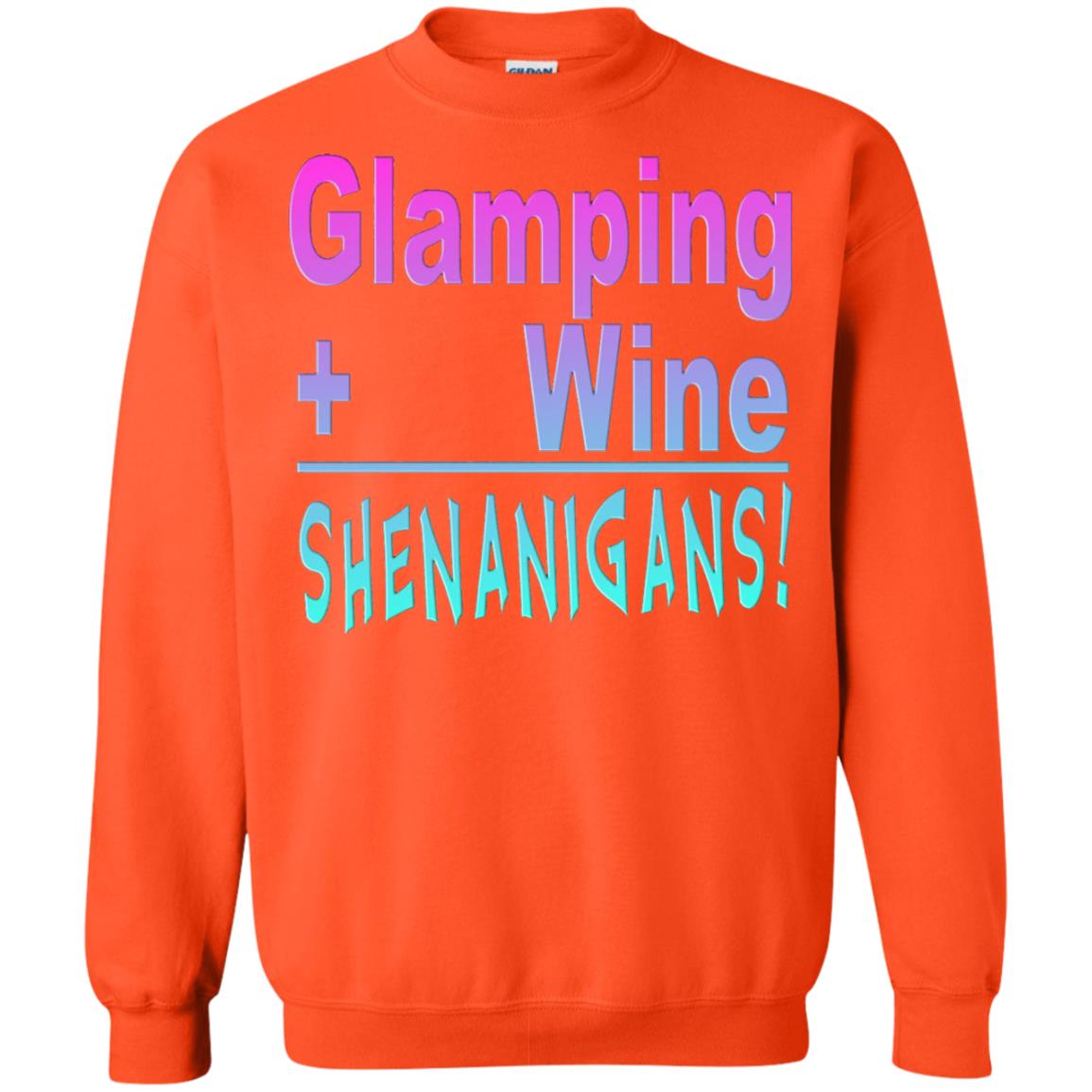 Glamping Drink Wine Shenanigans Funny Happy Glamper T-shirt Orange