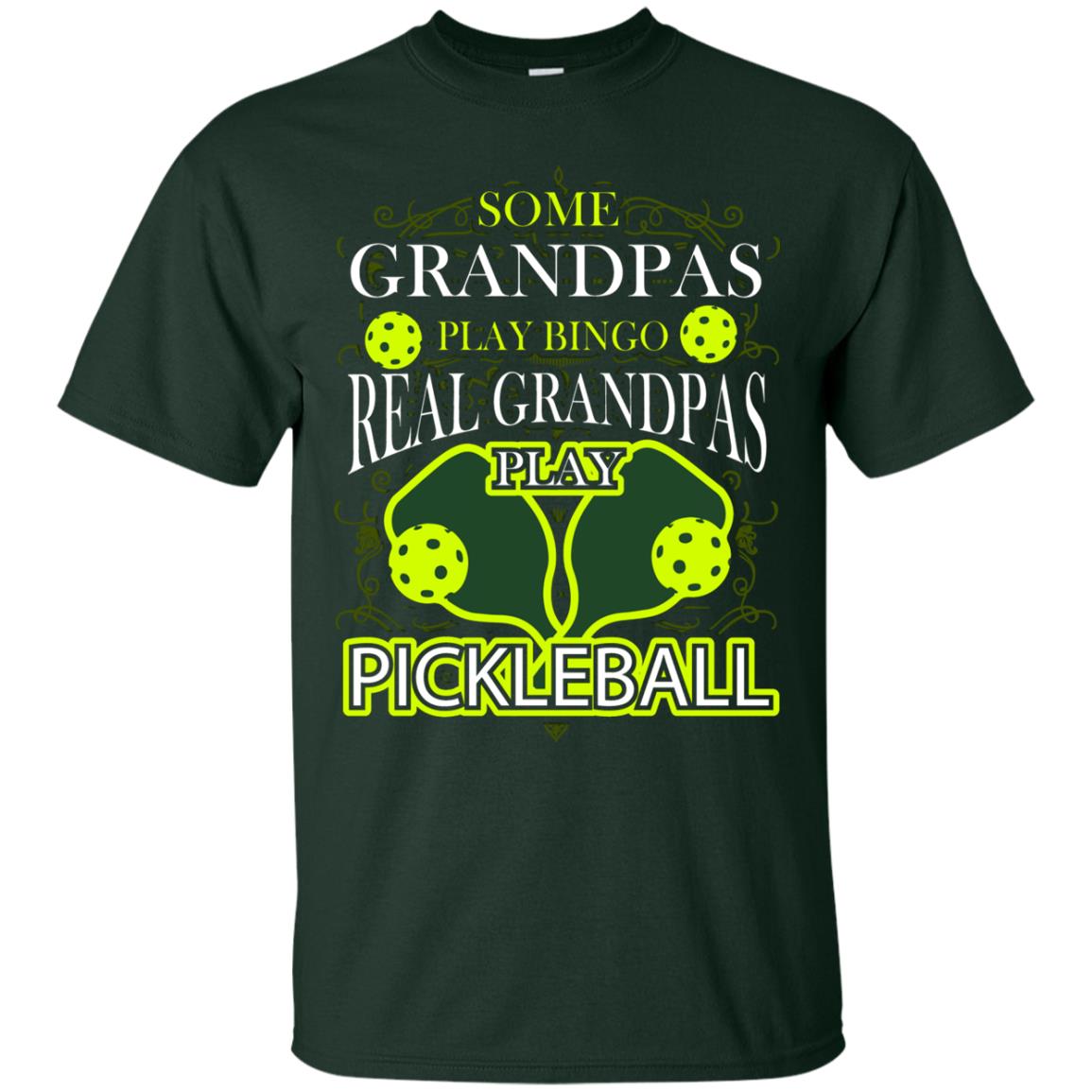 Real Grandpas Play Pickleball Cool Pickleball Shirt For Papa Forest
