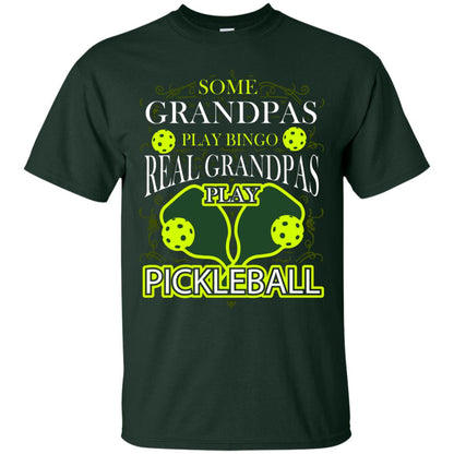 Real Grandpas Play Pickleball Cool Pickleball Shirt For Papa Forest