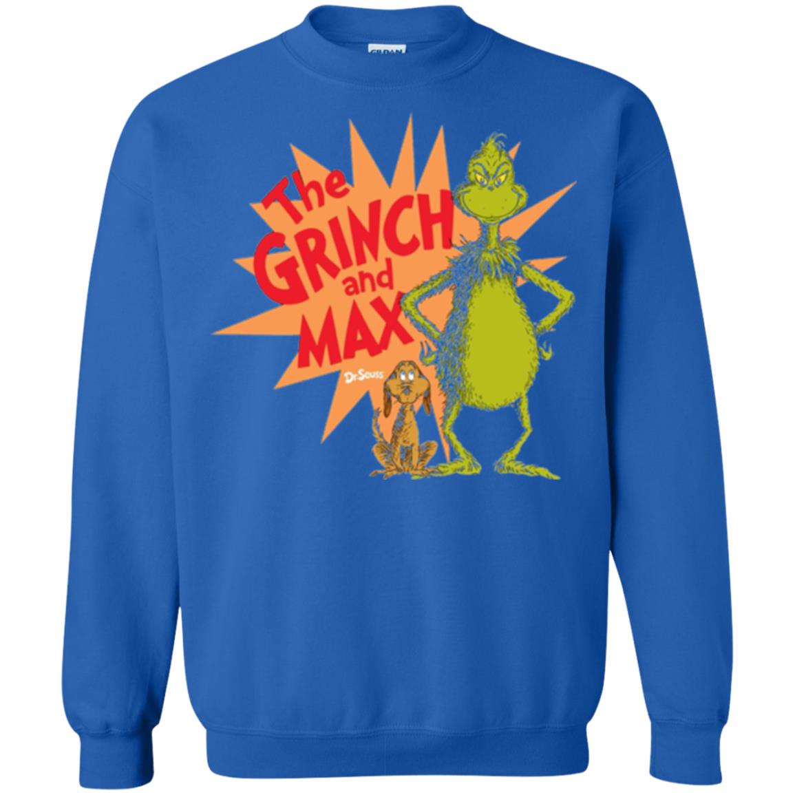 Cartoon T-shirt Dr. Seuss Grinch And Max Burst Royal