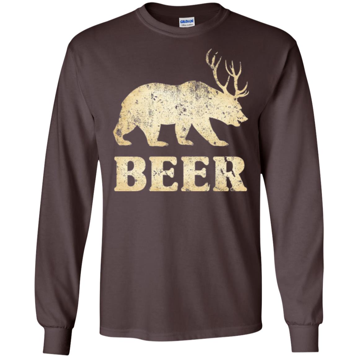 Beer T-shirt Vintage Bear Deer Dark Chocolate