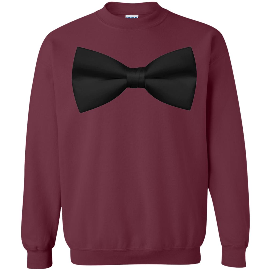 Big Black Bow Tie Tee Shirt Maroon