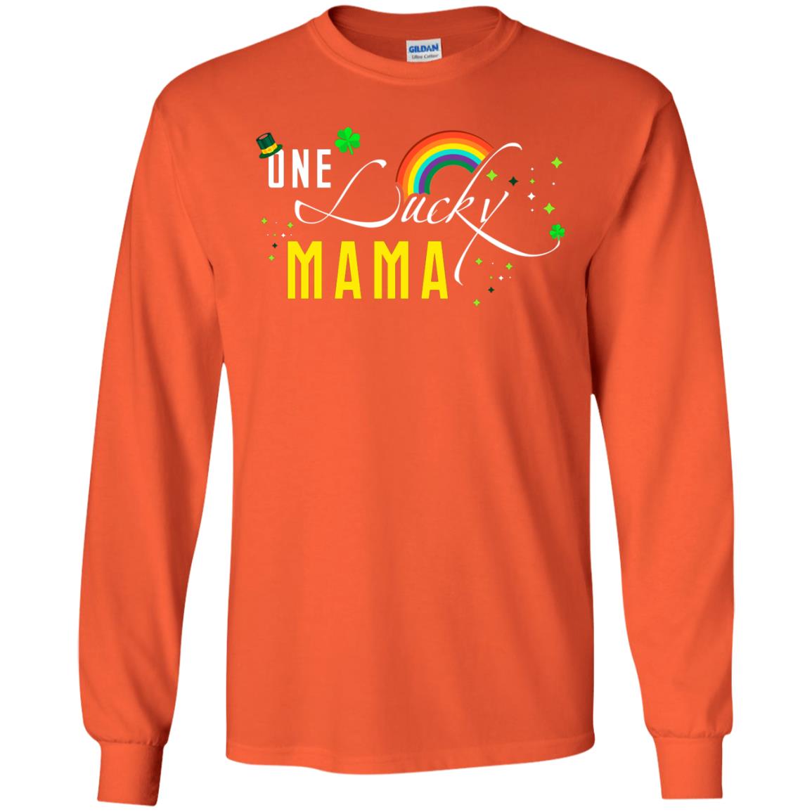 One Lucky Mama St. Patrick_s Day T-shirt Orange