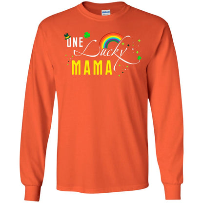 One Lucky Mama St. Patrick_s Day T-shirt Orange