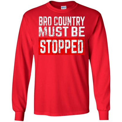 Bro Country Must Be Stopped Traditional Outlaw Country Shirt Red