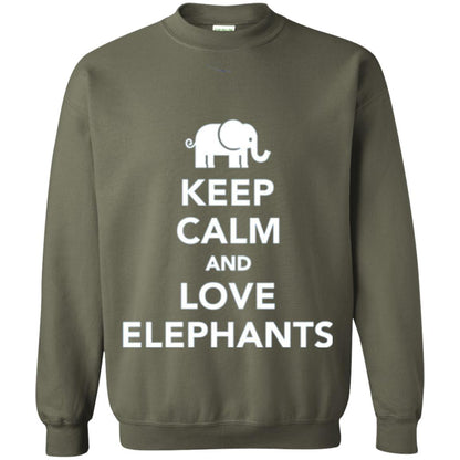 Elephant Lover T-shirt Keep Calm And Love Elephants T-shirt Military Green