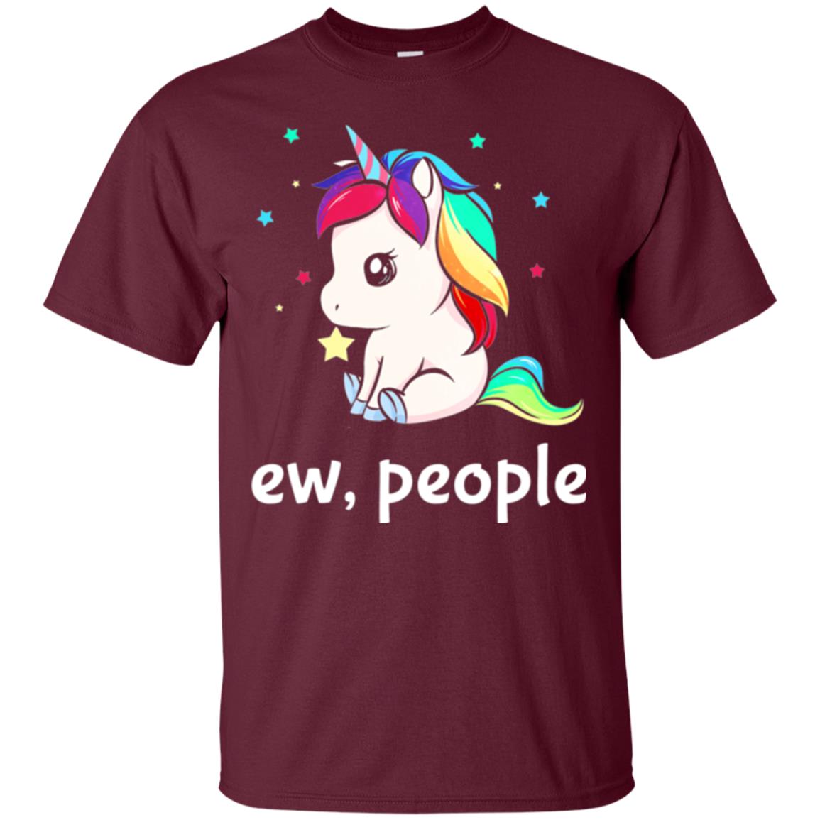 Unicorn Lover T-shirt Ew People T-shirt Maroon