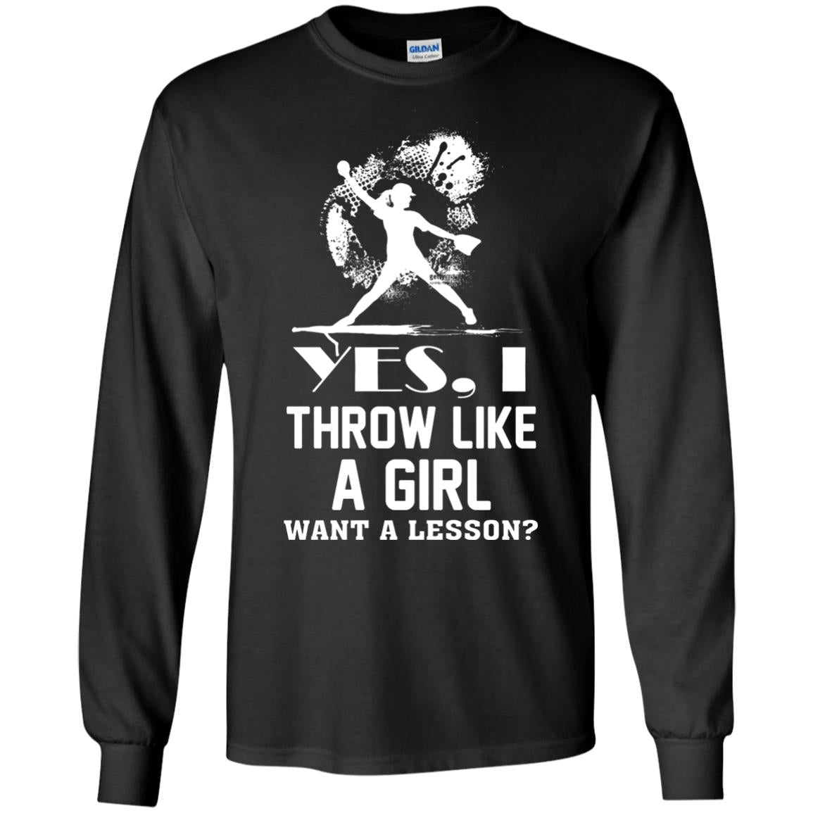 Yes, I Throw Like A Girl Want A Lesson Basebal T-shirt Black