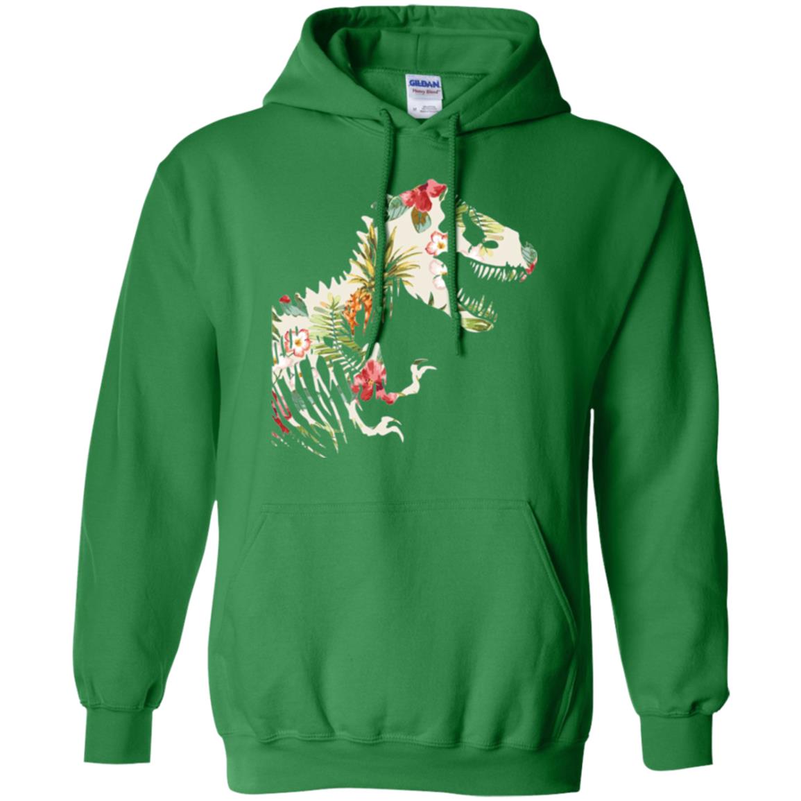 Dinosaur T-shirt Floral Tropical Hawaiian Pattern T Rex Irish Green