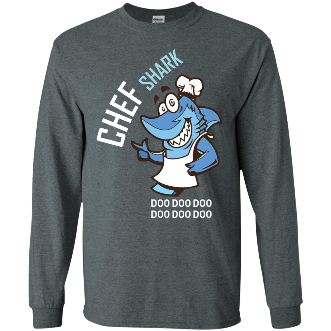 Chef Shark Doo Doo Doo Shirt For Cooker Dark Heather