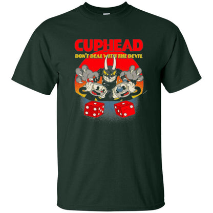Gamer T-shirt Cuphead Don_t Deal With The Devil Forest Green