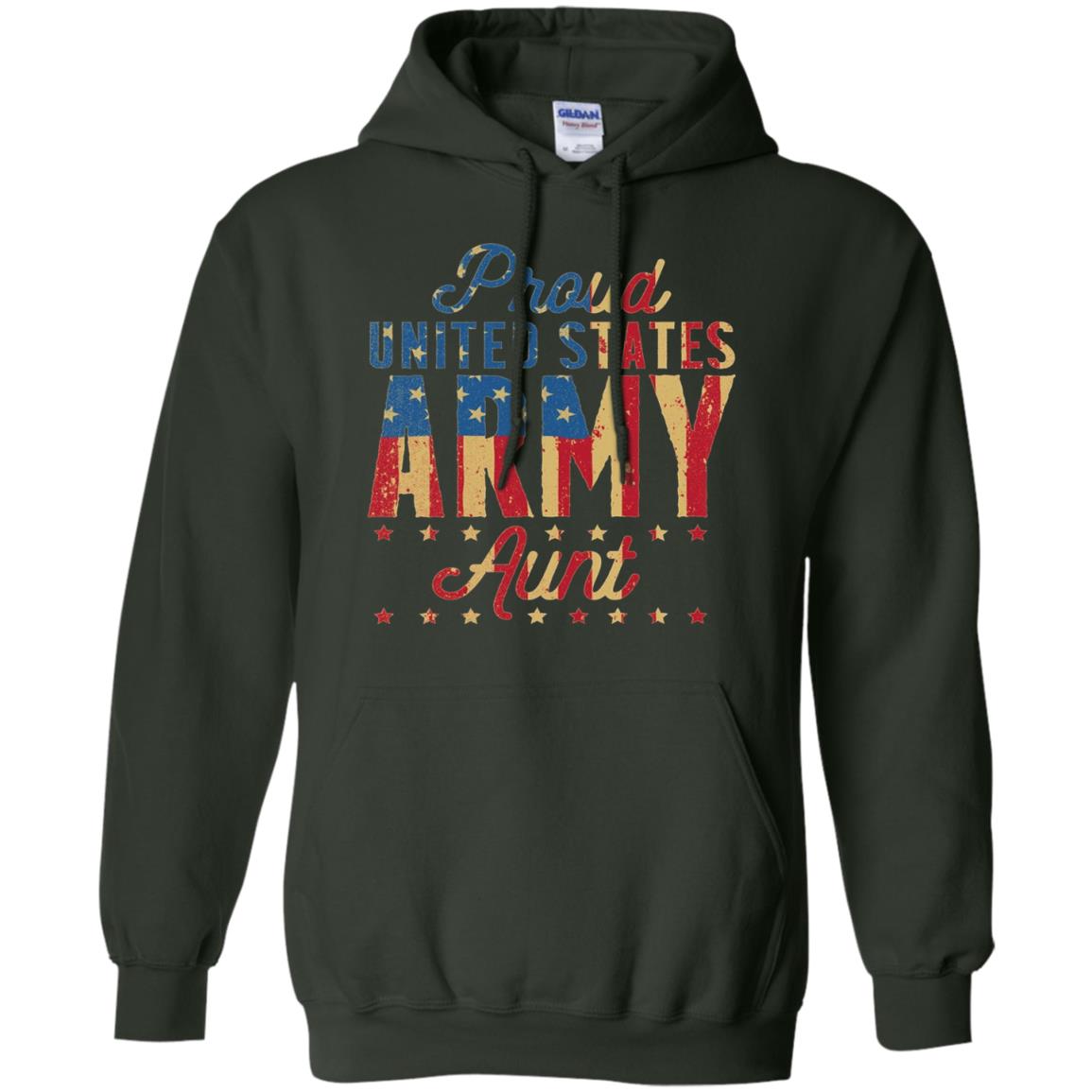 Proud United States Army Aunt Us Shirt Forest Green