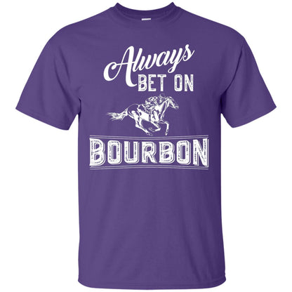 Kentucky T-shirt Always Bet On Bourbon In Horse Race Purple