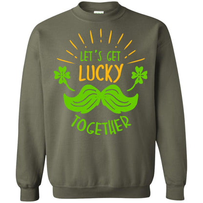 Saint Patrick's Day T-shirt Let's Get Lucky Together Military Green