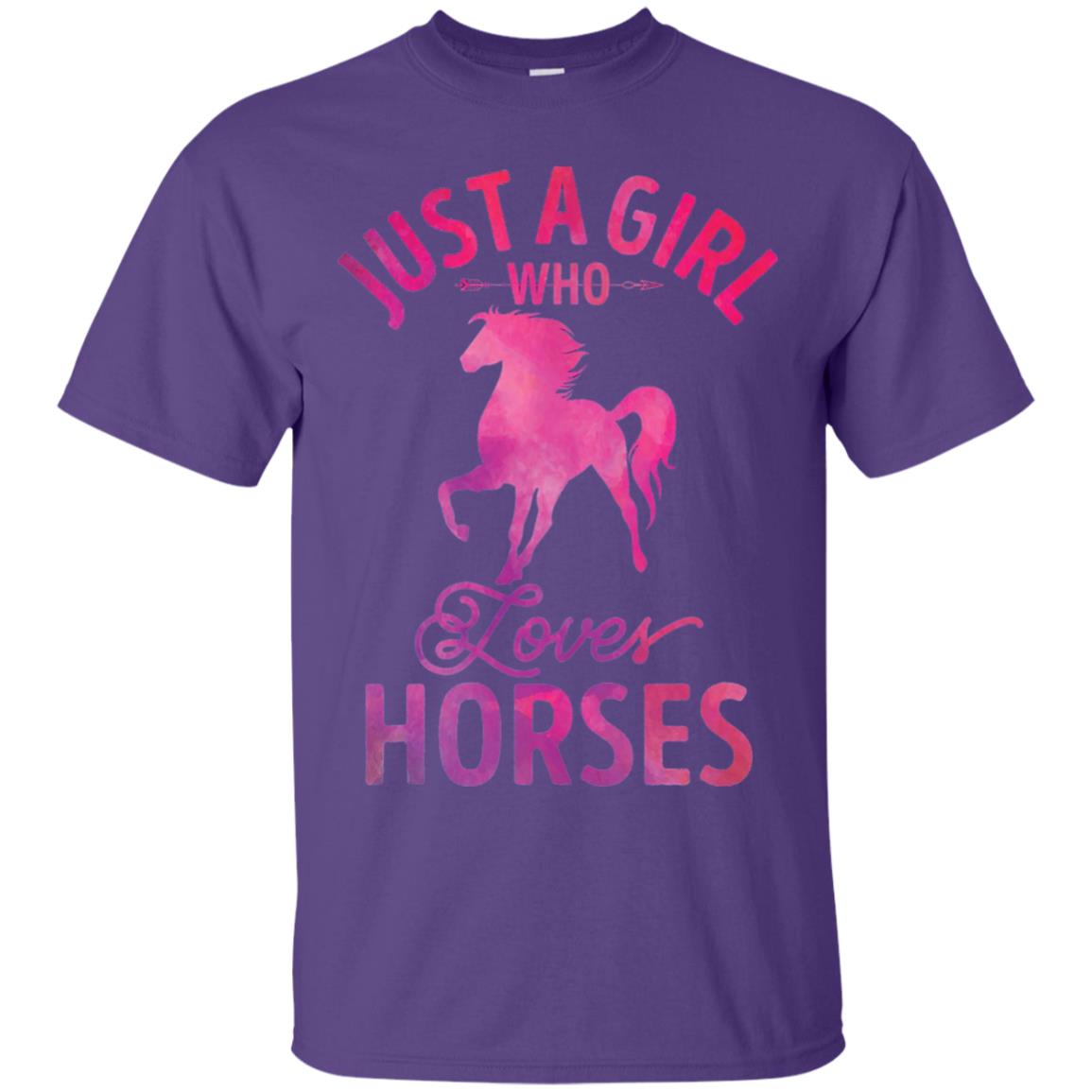 Just A Girl Who Loves Horses T-shirt Watercolor Horse Purple