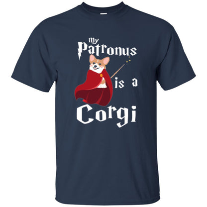 Dog Lover T-shirt My Patronus Is A Corgi T-shirt Navy