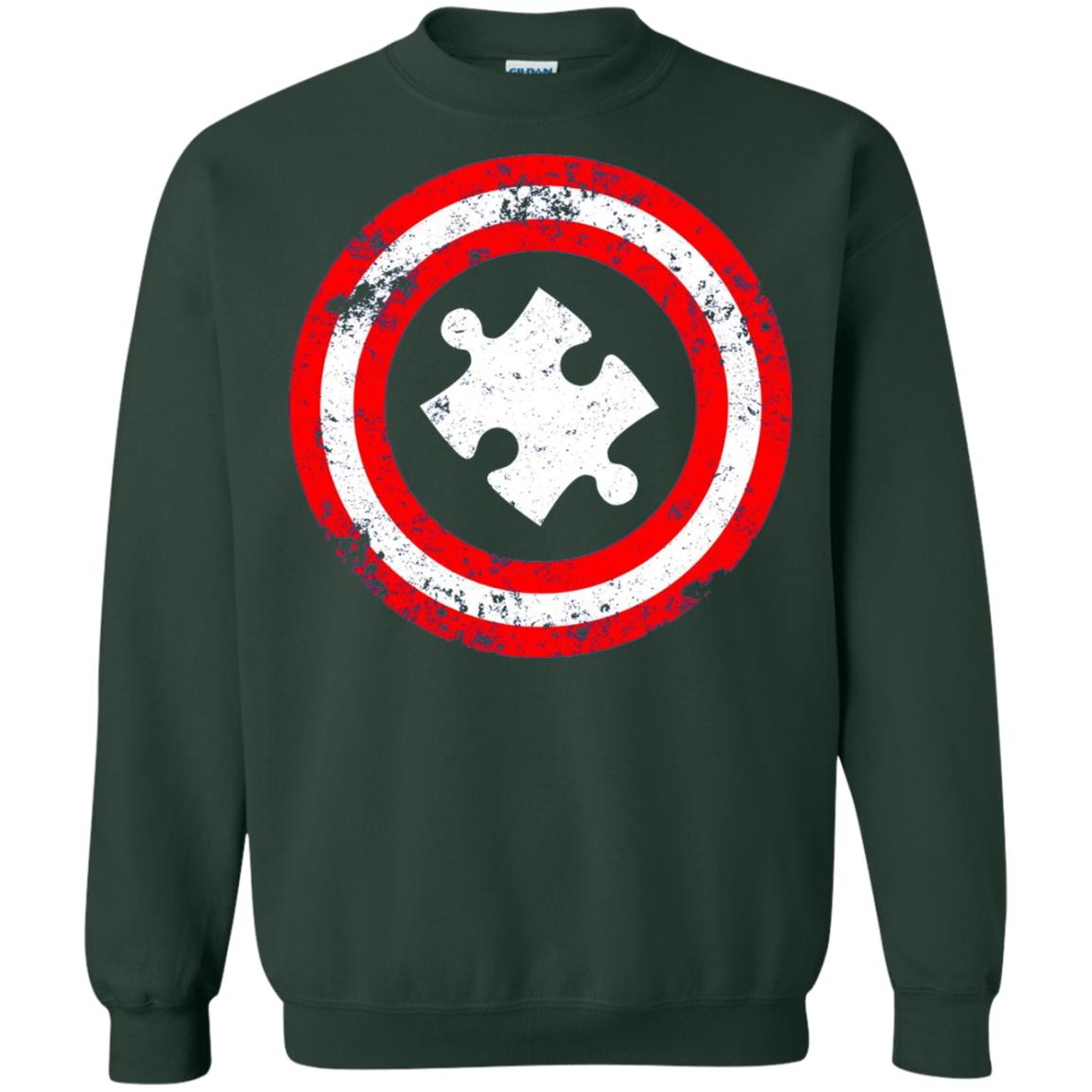 Captain Autism Superhero Autism Awareness Shirt Forest Green