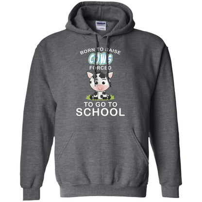 Born To Raise Cows Forced To Go To School Shirt Dark Heather