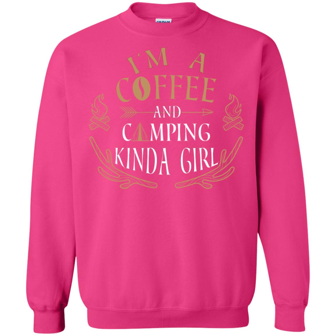 I'm A Coffee And Camping Kinda Girl Shirt Heliconia