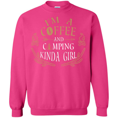 I'm A Coffee And Camping Kinda Girl Shirt Heliconia