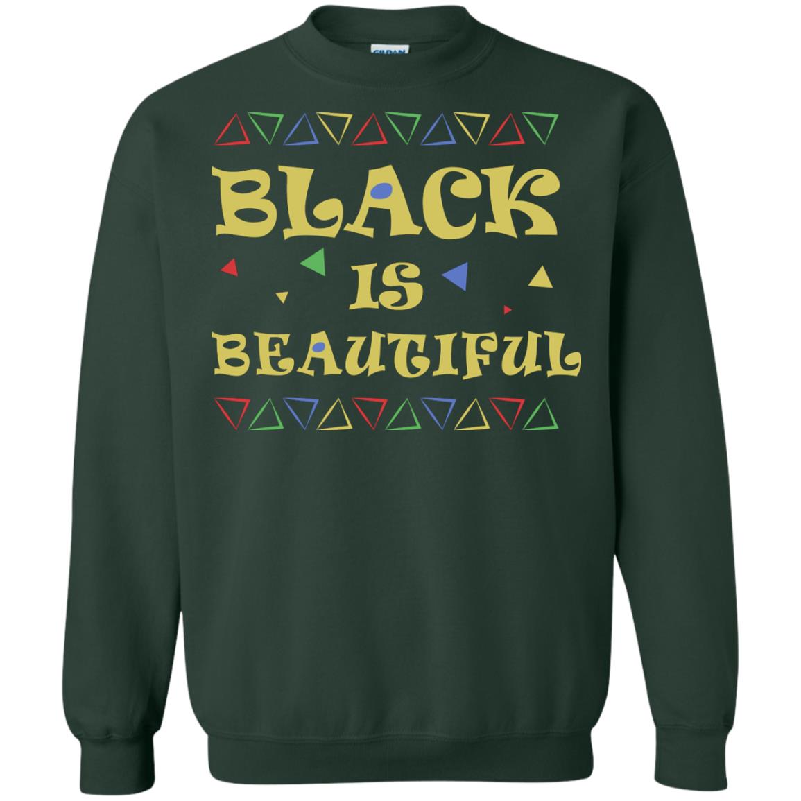 African American T-shirt Black Is Beautiful Forest Green