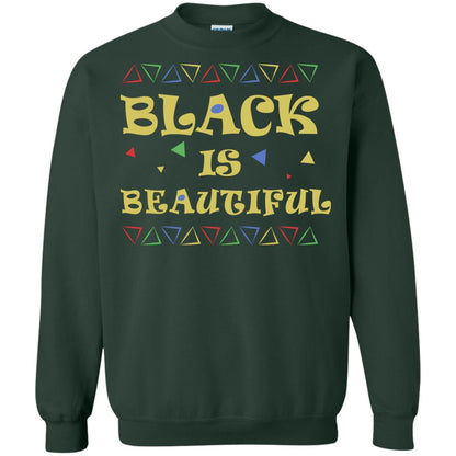 African American T-shirt Black Is Beautiful Forest Green