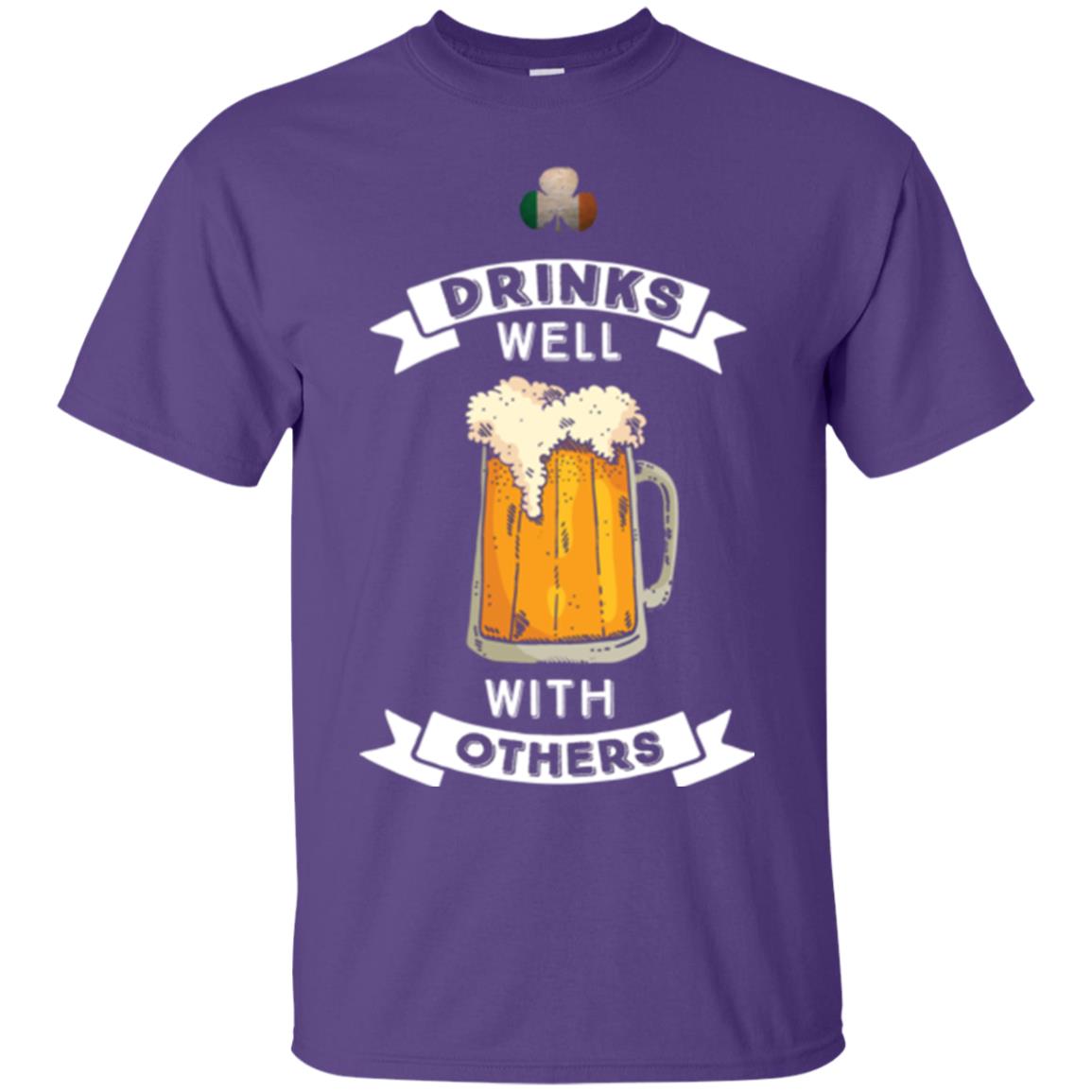 St. Patrick's Day T-shirt Drinks Well With Others Purple