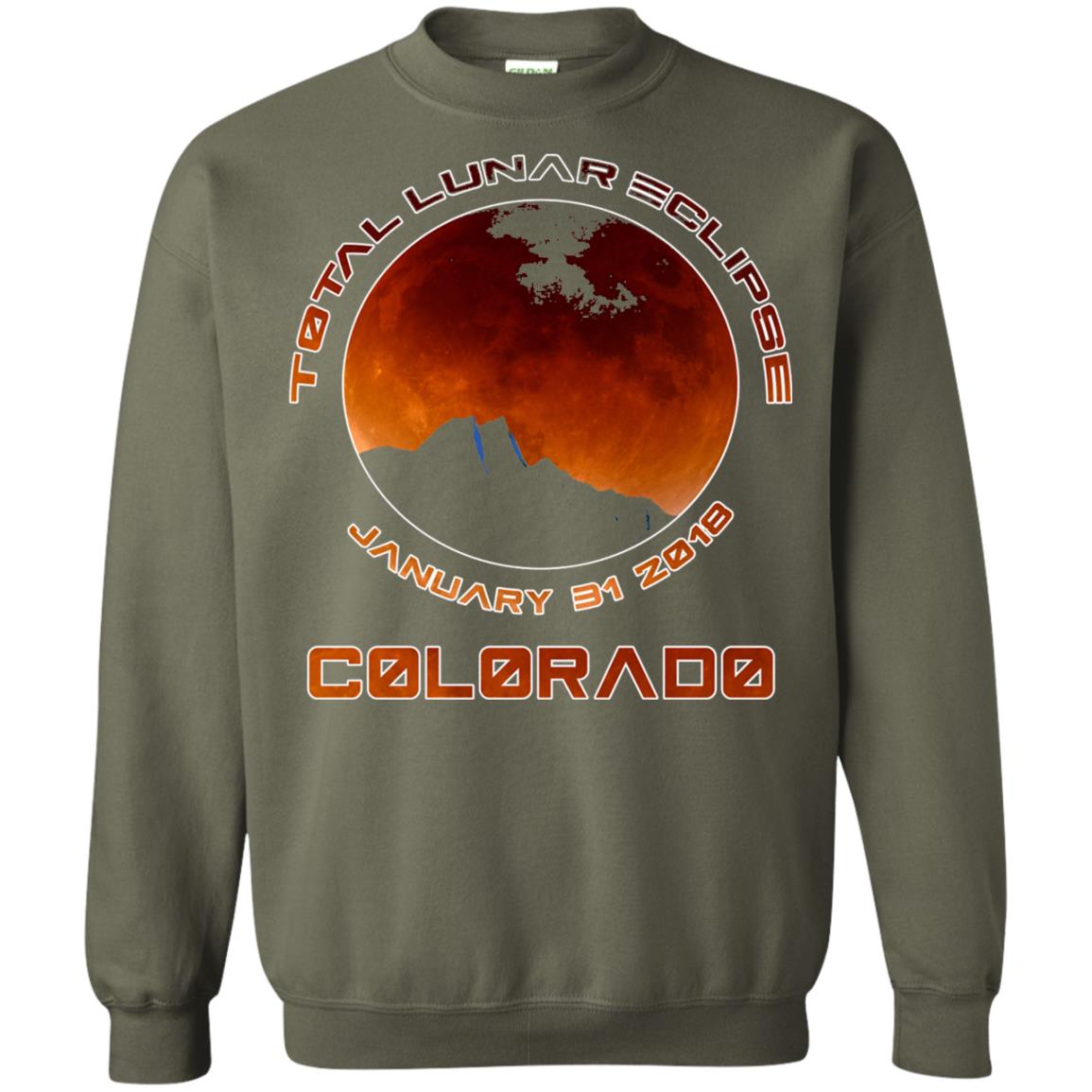 Colorado Lunar Eclipse 2018 T-shirt January 31 Military Green
