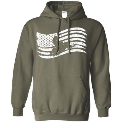 Snowmobile Rider T-shirt American Flag Military Green
