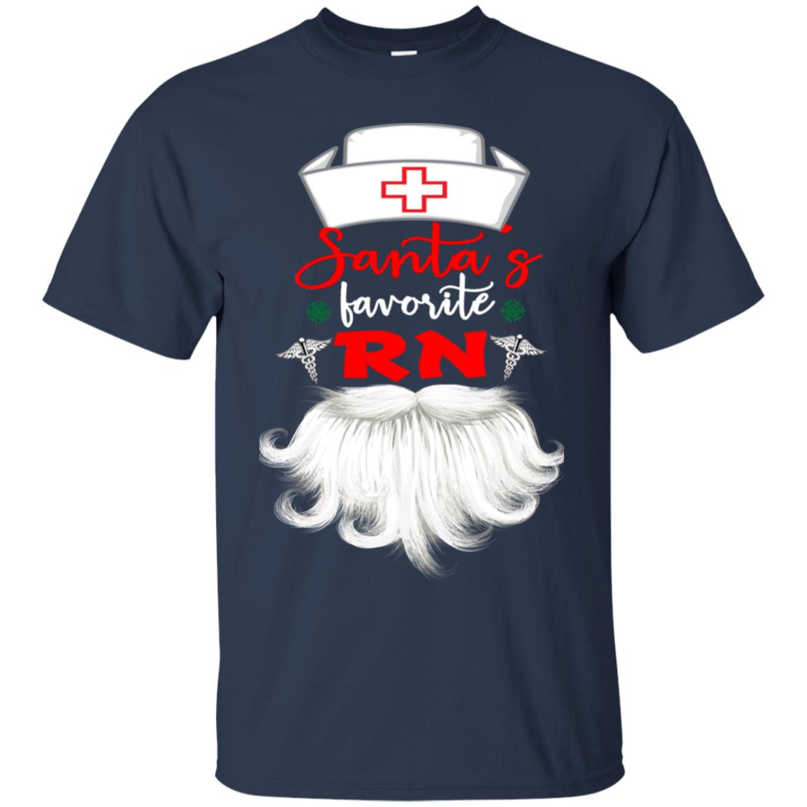 Santa's Favorite Rn Nursing Idea Shirt Navy