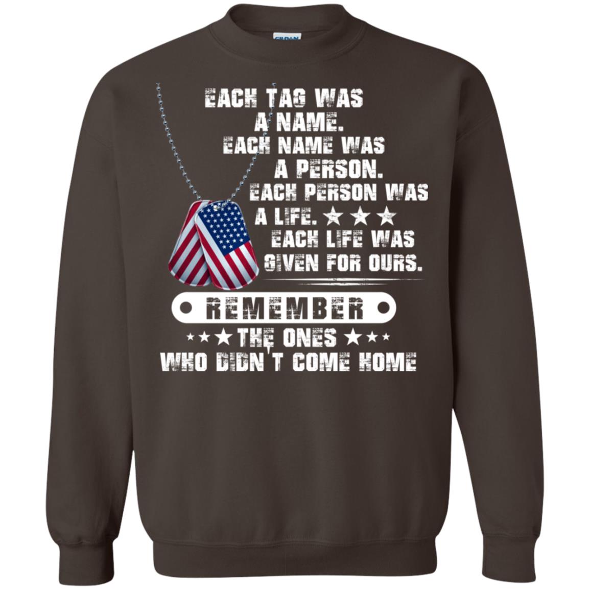 Each Tag Was A Name. Each Name Was A Person. Each Person Was A Life Shirt Dark Chocolate