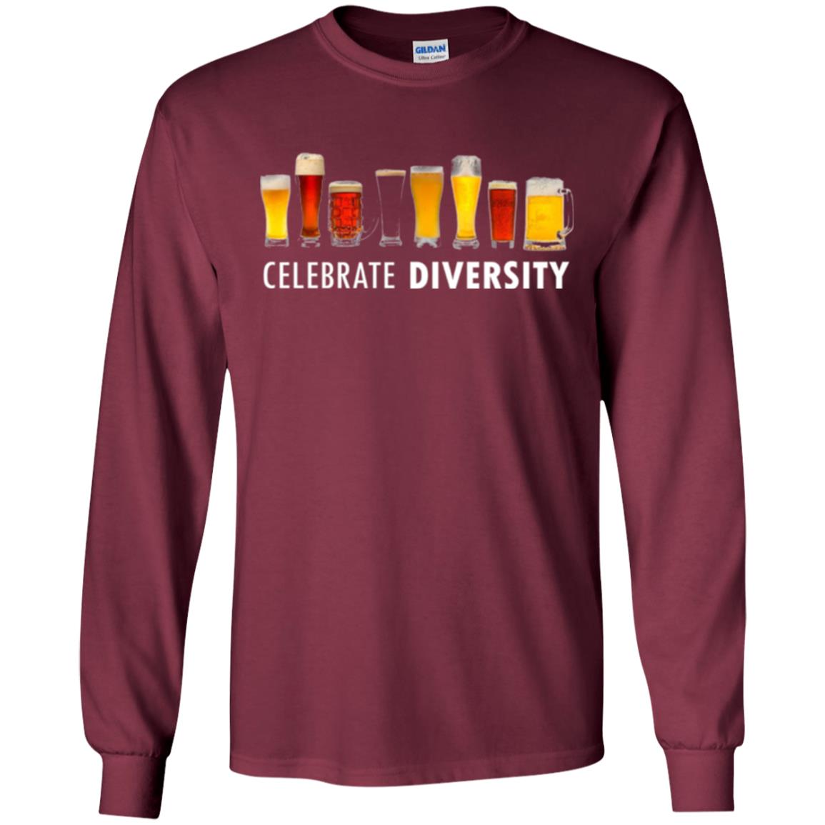 Beer Lovers T-shirt Celebrate Diversity Maroon