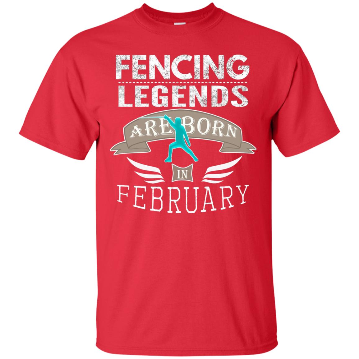 Fencing Legends Are Born In February Fencing Lover T-shirt Red