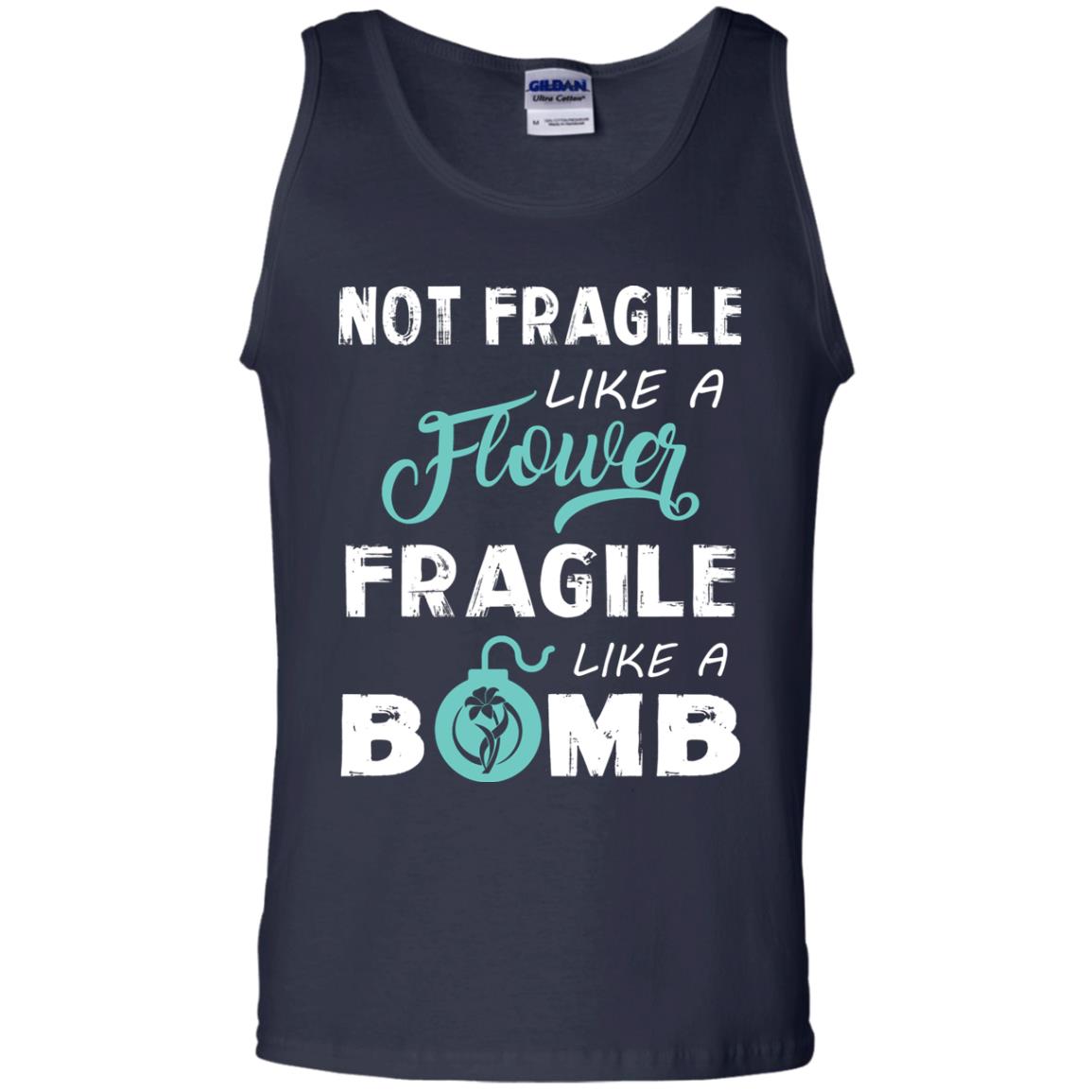 Not Fragile, Like A Flower Fragile Like A Bomb T-shirt Navy