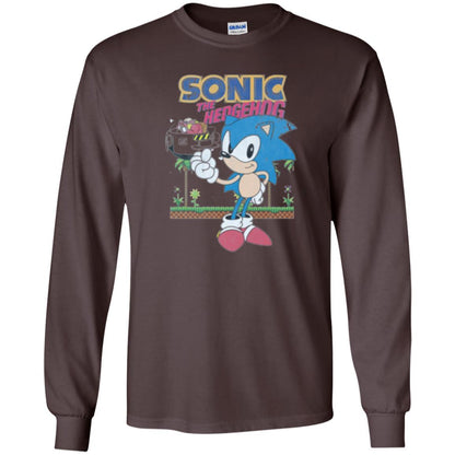 Gamer T-shirt Sega Sonic The Hedgehog Battles Dr. Eggman Robotnik Dark Chocolate